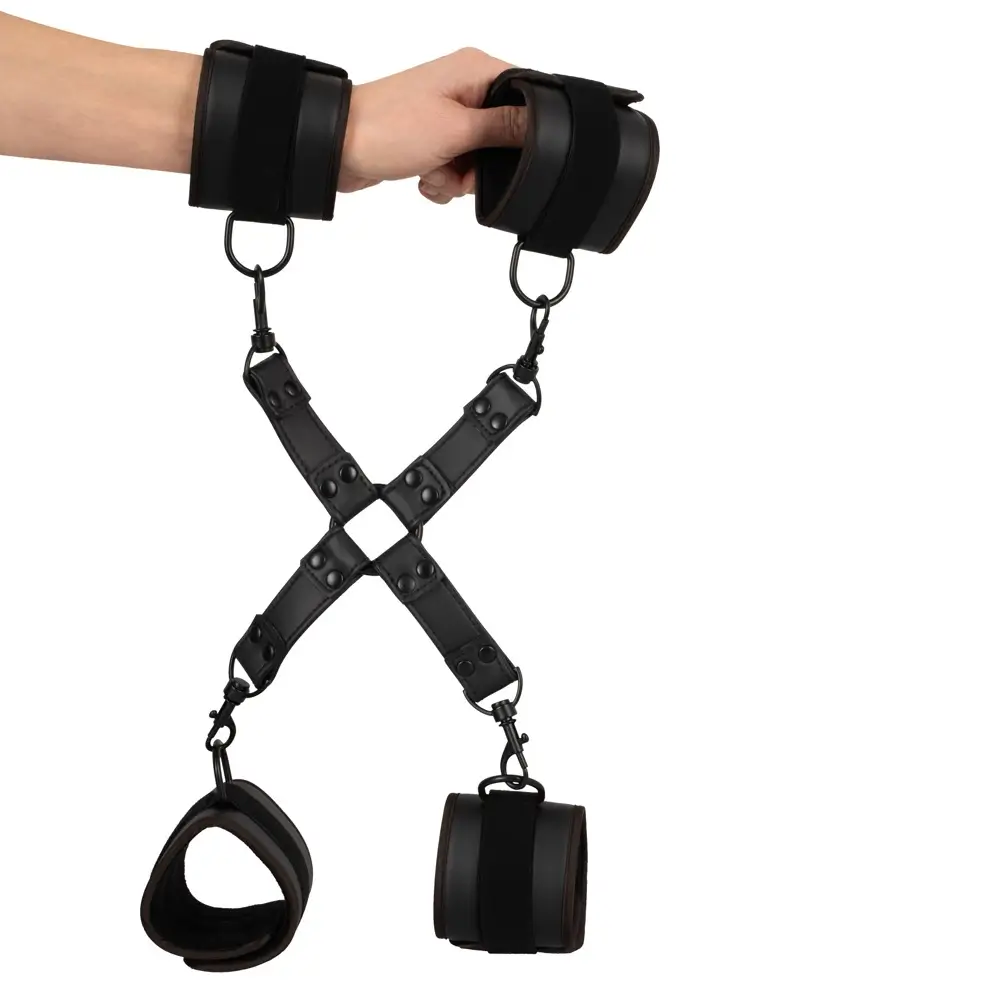 lulu love set bondage BDSM lisice vezivanje cross vegan fetish veganska koza crni